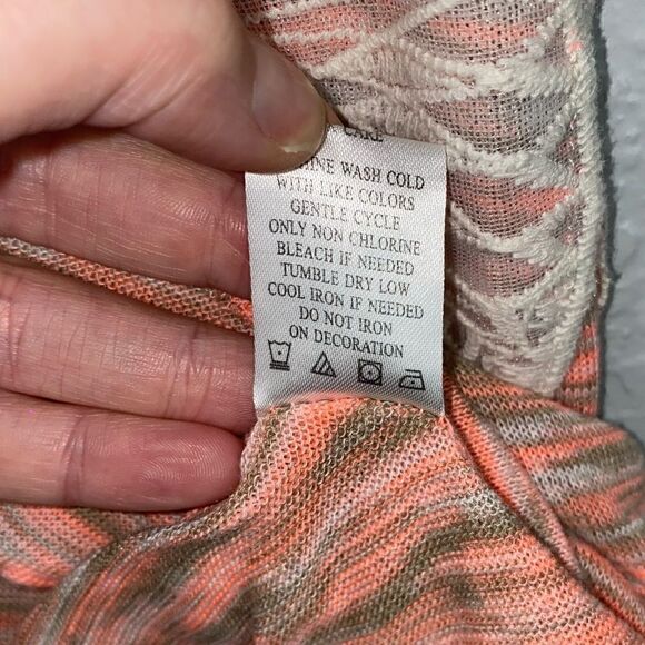 Womens Marled Scoop Neck Racerback Asymmetric Hem Elephant Tank Top Pink - Picture 6 of 7